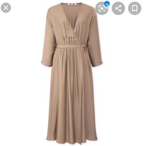 Uniqlo | Wrap 3/4 Sleeve Long Dress size L